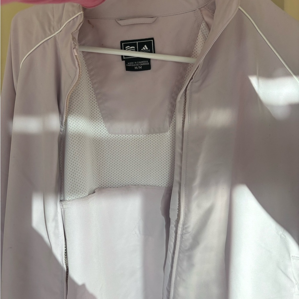 Vintage Adidas women track jacket light pink/purple lilac size medium - Picture 3 of 6